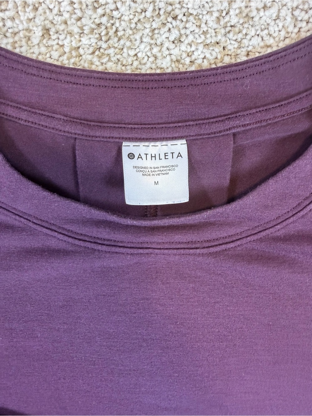 Athleta Womens Stratus II Top SZ M  Long Sleeve Purple/Maroon Pullover Oversized - Picture 3 of 8